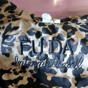 Vintage FUDA International bomber jacket.  FUDA's amazing Leppard print.  Size L